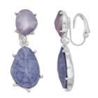 Dana Buchman Purple Double-drop Clip On Earrings, Women's