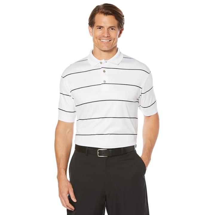 Men's Grand Slam Classic-fit Striped Motionflow Performance Polo, Size: Xl, White