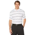 Men's Grand Slam Classic-fit Striped Motionflow Performance Polo, Size: Xl, White