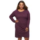 Plus Size Apt. 9&reg; Angelina Knit Wrap Dress, Women's, Size: 0x, Drk Purple