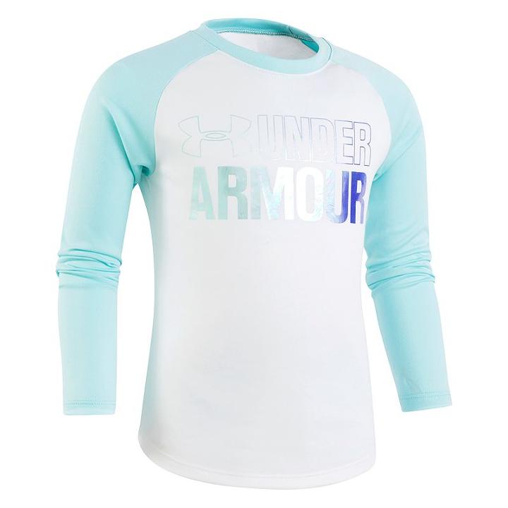 Girls 4-6x Under Armour Wordmark Gradient Long-sleeved Tee, Size: 6x, White