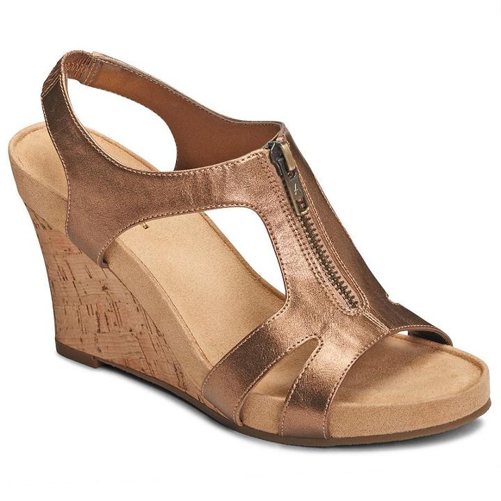 A2 By Aerosoles Dream Plush Women's Core Comfort Wedge Sandals, Size: Medium (8.5), Red/coppr (rust/coppr)