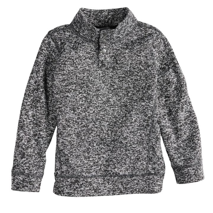 Boys 4-12 Sonoma Goods For Life&trade; Pullover Mock Neck Sweater, Size: 7, Black