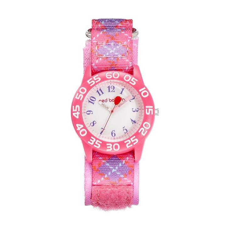 Red Balloon Kids' Time Teacher Argyle Watch, Girl's, Multicolor