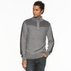 Men's Rock & Republic Plated Mockneck Sweater, Size: Large, Med Grey