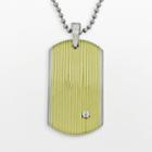 Lynx Stainless Steel Two Tone Grooved Dog Tag - Men, Size: 22, Grey