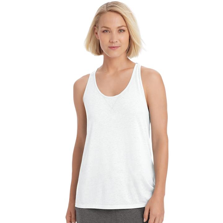 Women's Champion Authentic Burnout Racerback Tank, Size: Small, White