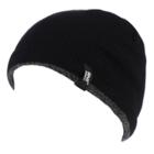 Men's Heat Holders Flat-knit Contrast-trim Beanie, Black