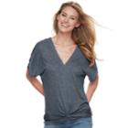Women's Juicy Couture Dolman Knot-front Tee, Size: Xs, Blue (navy)