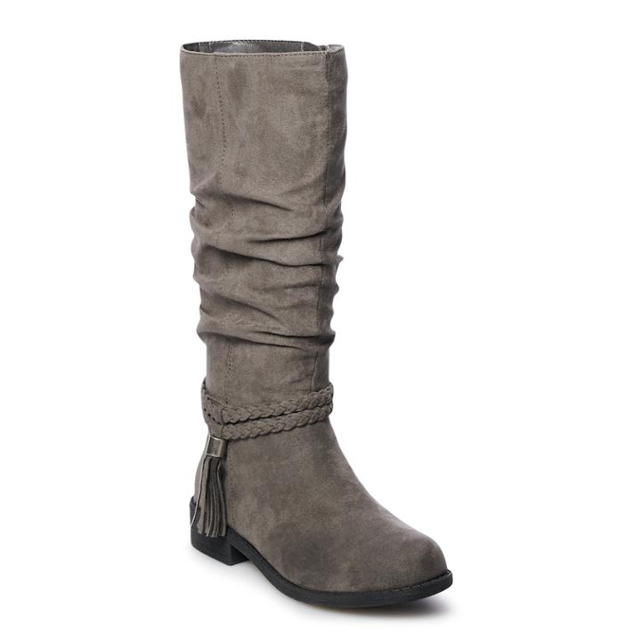 So&reg; Ellen Girls' Tall Boots, Size: 13, Med Grey