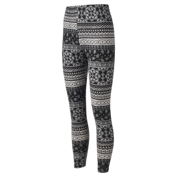 Juniors' Eye Candy Peached Print Leggings, Girl's, Size: Large, White Oth