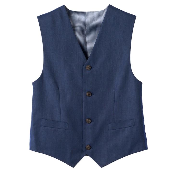 Boys Chaps Fine Tick Vest, Size: 18-20, Dark Blue