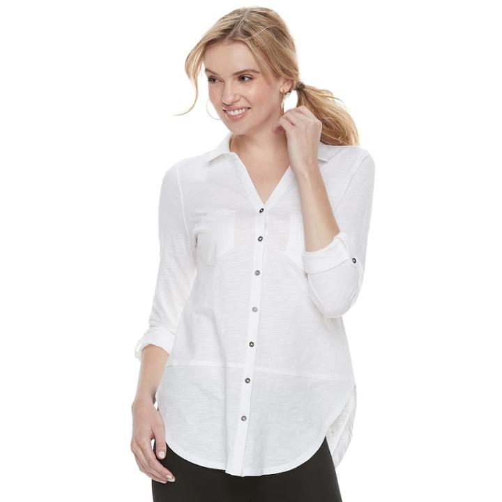 Women's Sonoma Goods For Life&trade; Tunic Shirt, Size: Medium, White