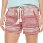 Women's Sonoma Goods For Life&trade; Striped Linen-blend Shorts, Size: 12, Med Red