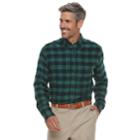 Men's Croft & Barrow&reg; Classic-fit Patterned Flannel Button-down Shirt, Size: Medium, Dark Green