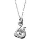 Logoart Sterling Silver Alpha Chi Omega Sorority Lyre Pendant Necklace, Women's, Size: 18, Grey
