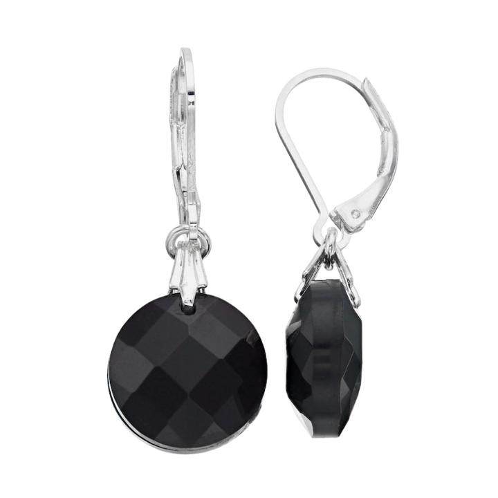 Napier Black Circle Drop Earrings, Women's