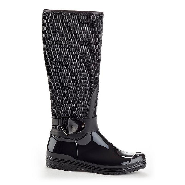 Henry Ferrera Gatsby Women's Water-resistant Zipper Rain Boots, Size: 7, Black