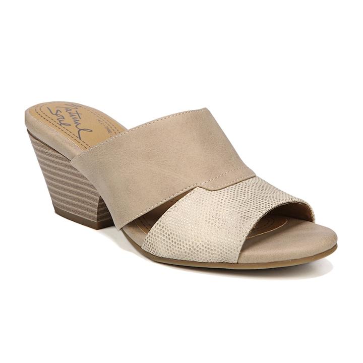Naturalsoul By Naturalizer Deana Women's Mules, Size: 6 Wide, Beig/green (beig/khaki)
