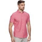 Men's Marc Anthony Slim-fit Linen Button-down Shirt, Size: Large, Dark Pink