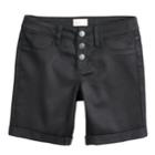 Girls 7-16 & Plus Size So&reg; Triple Snap Button Bermuda Shorts, Size: 7, Black