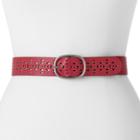 Women's Apt. 9&reg; Geometric Perforated Reversible Belt, Size: 1xl, Red