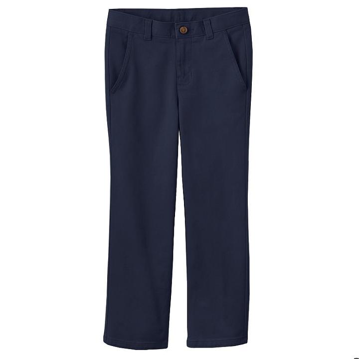Boys 4-7 Chaps School Uniform Flat Front Twill Pants, Boy's, Size: 7x, Blue (navy)