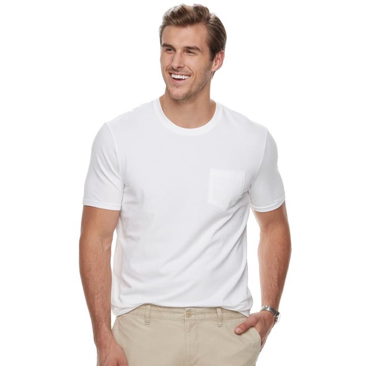 Big & Tall Sonoma Goods For Life&trade; Supersoft Stretch Pocket Crewneck Tee, Men's, Size: 2xb, White