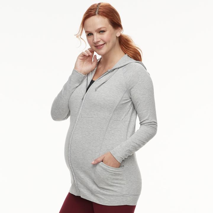 Maternity A:glow Hoodie, Women's, Size: L-mat, Light Grey