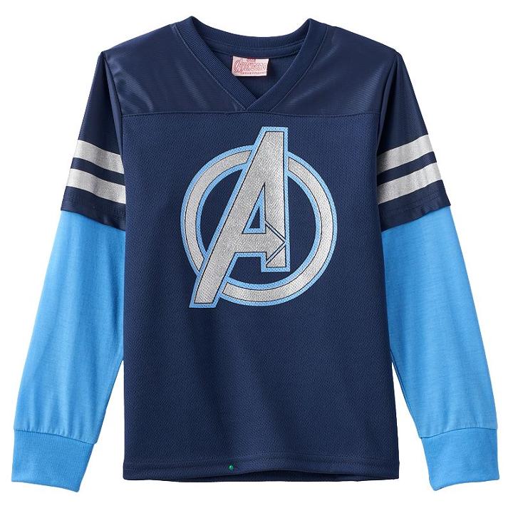 Marvel Avengers Varsity Striped Football Jersey - Boys 4-7, Boy's, Size: 5, Blue (navy)