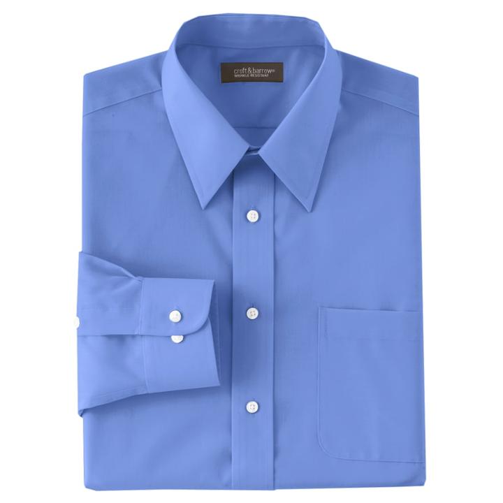 Men's Croft & Barrow&reg; Classic-fit Easy Care Point-collar Dress Shirt, Size: 17.5-32/33, Blue