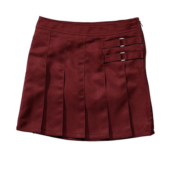 Girls 4-20 & Plus Size French Toast School Uniform 2-buckle Solid Skort, Girl's, Size: 16, Dark Red