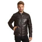 Men's Excelled Leather Racer Jacket, Size: Small, Black