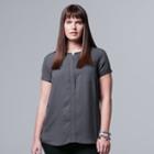 Plus Size Simply Vera Vera Wang Popover Top, Women's, Size: 2xl, Grey