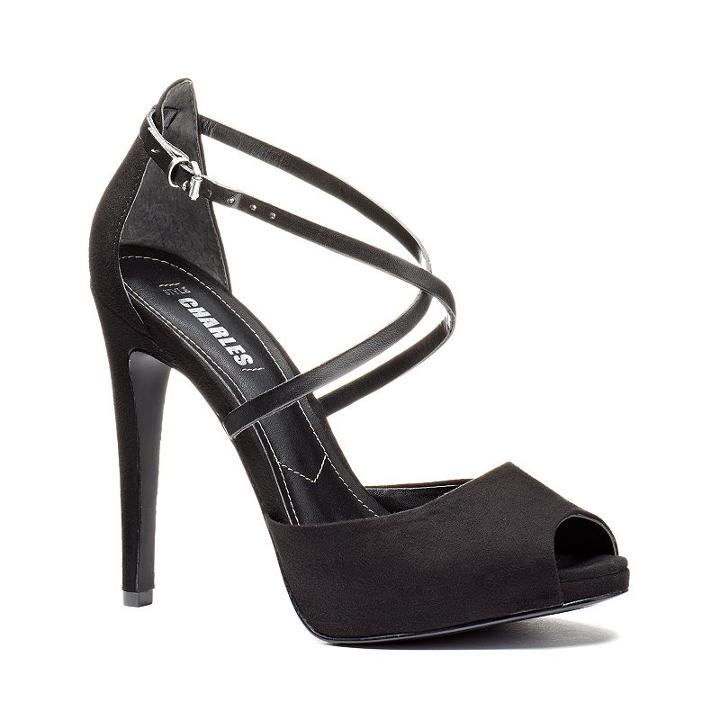 Style Charles By Charles David Fatima Women's Peep-toe High Heels, Girl's, Size: Medium (7.5), Black
