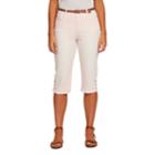 Women's Gloria Vanderbilt Sasha Belted Denim Skimmer Capris, Size: 16, Pink