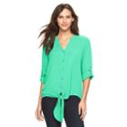 Women's Apt. 9&reg; Textured High-low Blouse, Size: Medium, Brt Green