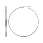 Amore By Simone I. Smith Sterling Silver Textured Hoop Earrings, Women's