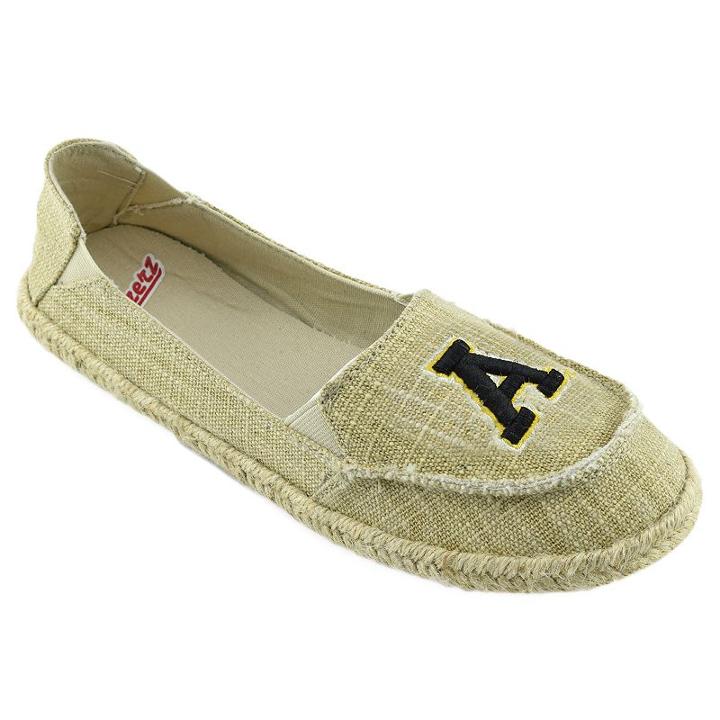 Women's Campus Cruzerz Appalachian State Mountaineers Sparkle Cabo Slip-on Shoes, Girl's, Size: 6, Beig/green (beig/khaki)