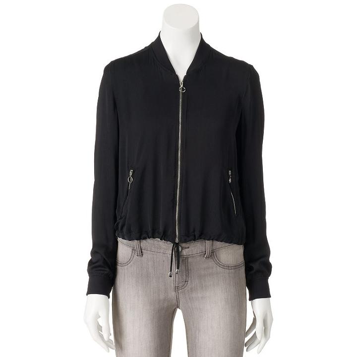 Juniors' Cloud Chaser Zip Up Bomber Jacket, Girl's, Size: Xl, Oxford