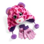 Girls 4-16 Ty Beanie Boos Faux-fur Plush 3d Leopard Hat & Gloves Set, Purple