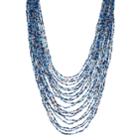 Multi Strand Beaded Necklace, Women's, Blue