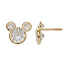 Disney's Mickey Mouse Cubic Zirconia 14k Gold Stud Earrings, Women's, Yellow