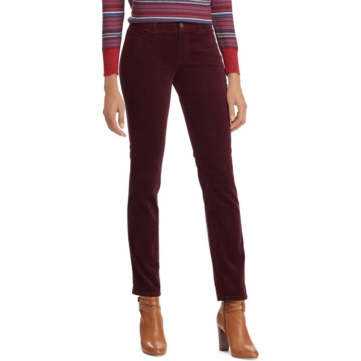 Women's Chaps Stretch Corduroy Staight-leg Pants, Size: 14 T/l, Red