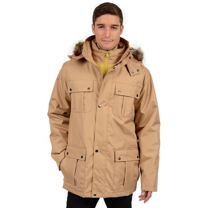 Men's Excelled Modern-fit 3-in-1 Parka, Size: Xl, Beig/green (beig/khaki)