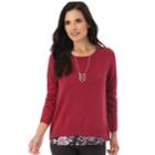 Women's Apt. 9&reg; Button Back Sweater, Size: Regular, Bordeaux Boho