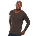 Men's Croft & Barrow&reg; Classic-fit 12gg V-neck Sweater, Size: Large, Dark Brown