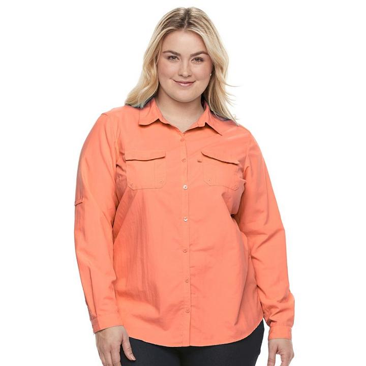 Plus Size Columbia Amberley Stream Button-down Shirt, Women's, Size: 1xl, Orange Oth