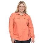 Plus Size Columbia Amberley Stream Button-down Shirt, Women's, Size: 1xl, Orange Oth