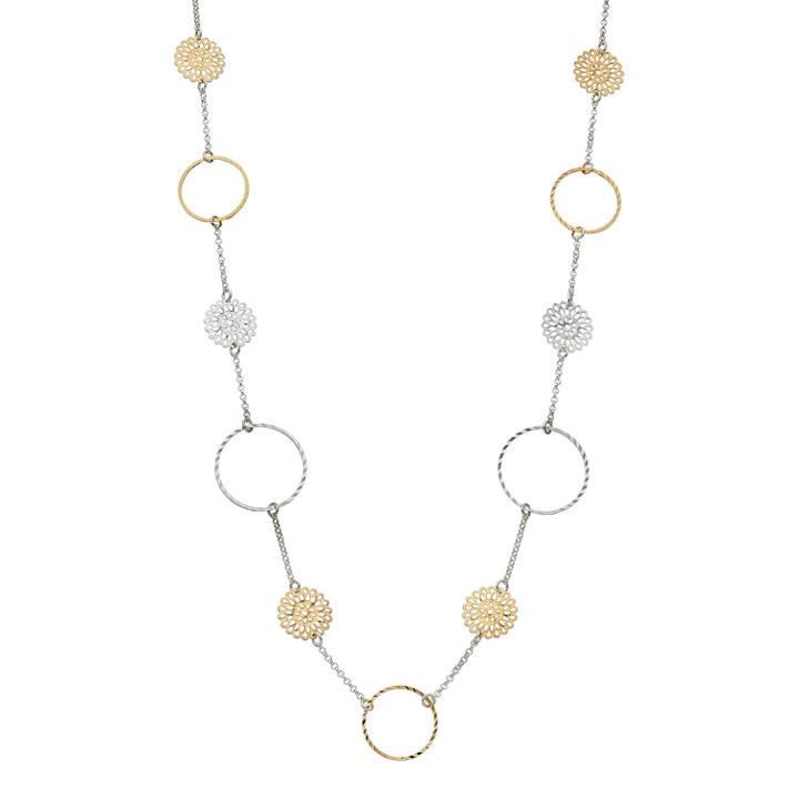 Two Tone Long Starburst Station Necklace, Women's, Multicolor